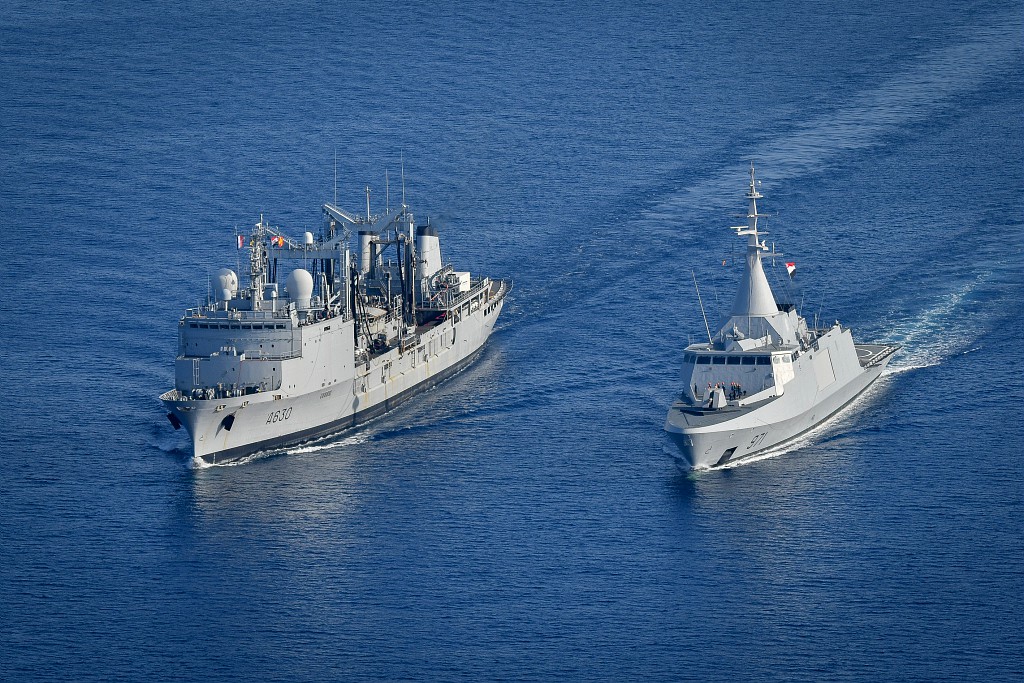 CLEMENCEAU 22 -  À l’occasion de l’exercice RAMSES 22, le BCR Marne s’entraîne avec la corvette égyptienne El Fateh