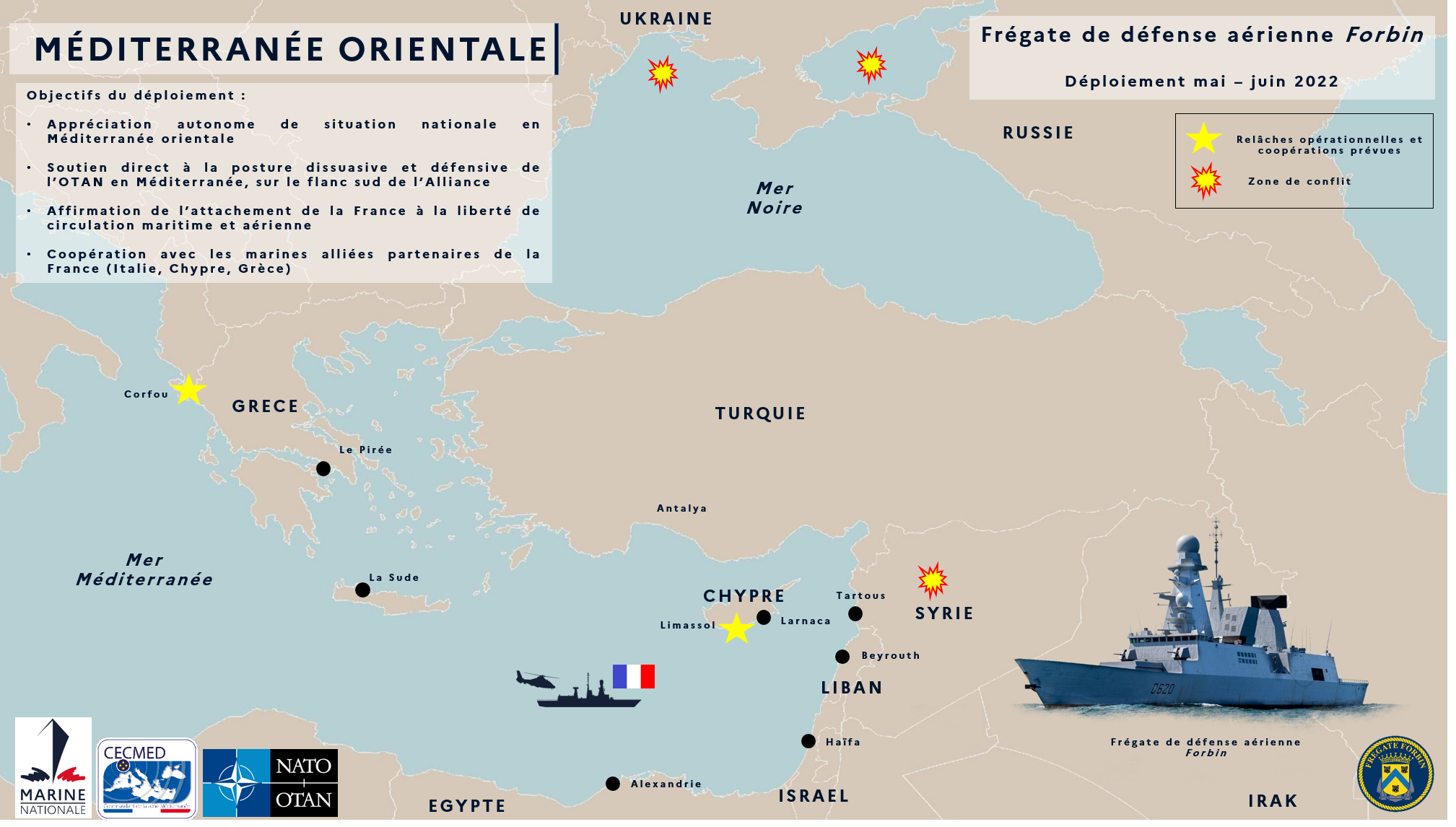 Méditerranée orientale – Le Forbin relève l’Auvergne sous la bannière de l’OTAN