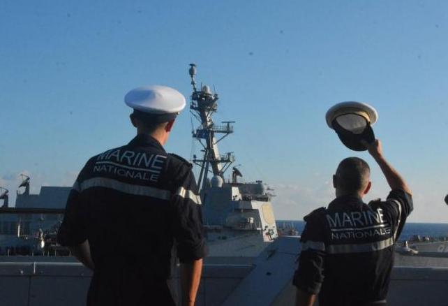  Méditerranée orientale - La FREMM Languedoc coopère avec les marines américaine et espagnole 