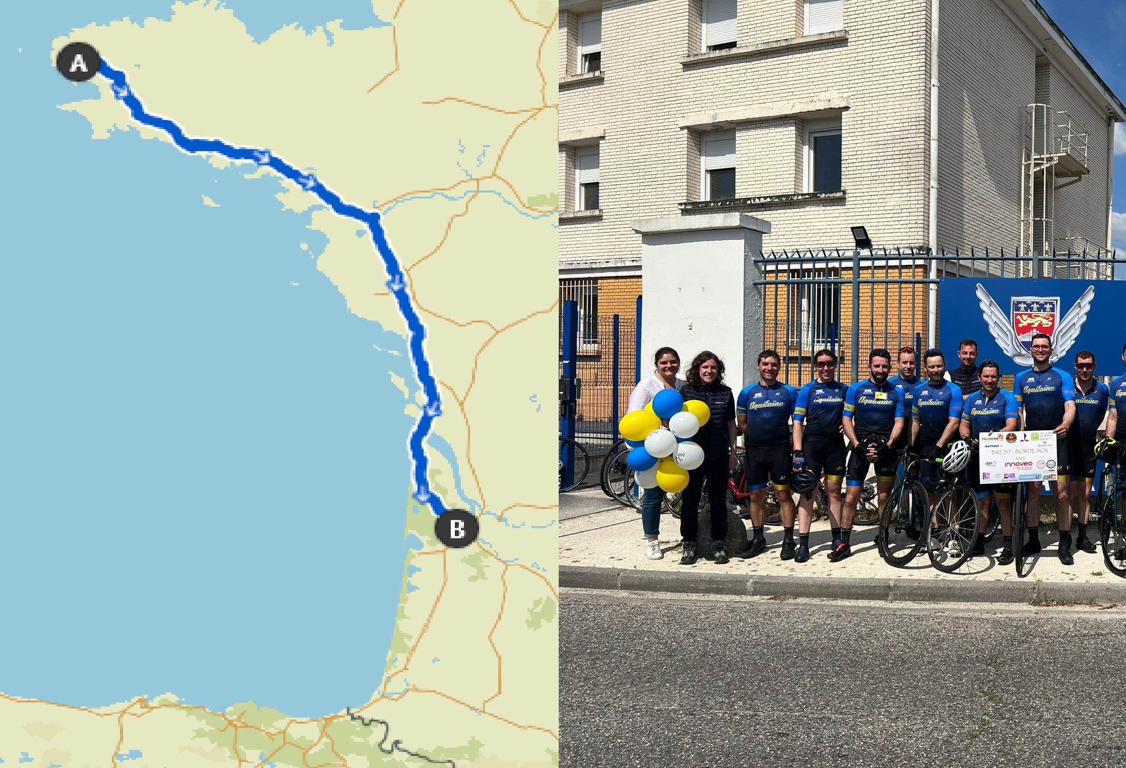  22 marins de la FREMM Aquitaine rallient Bordeaux à vélo depuis Brest en 4 jours